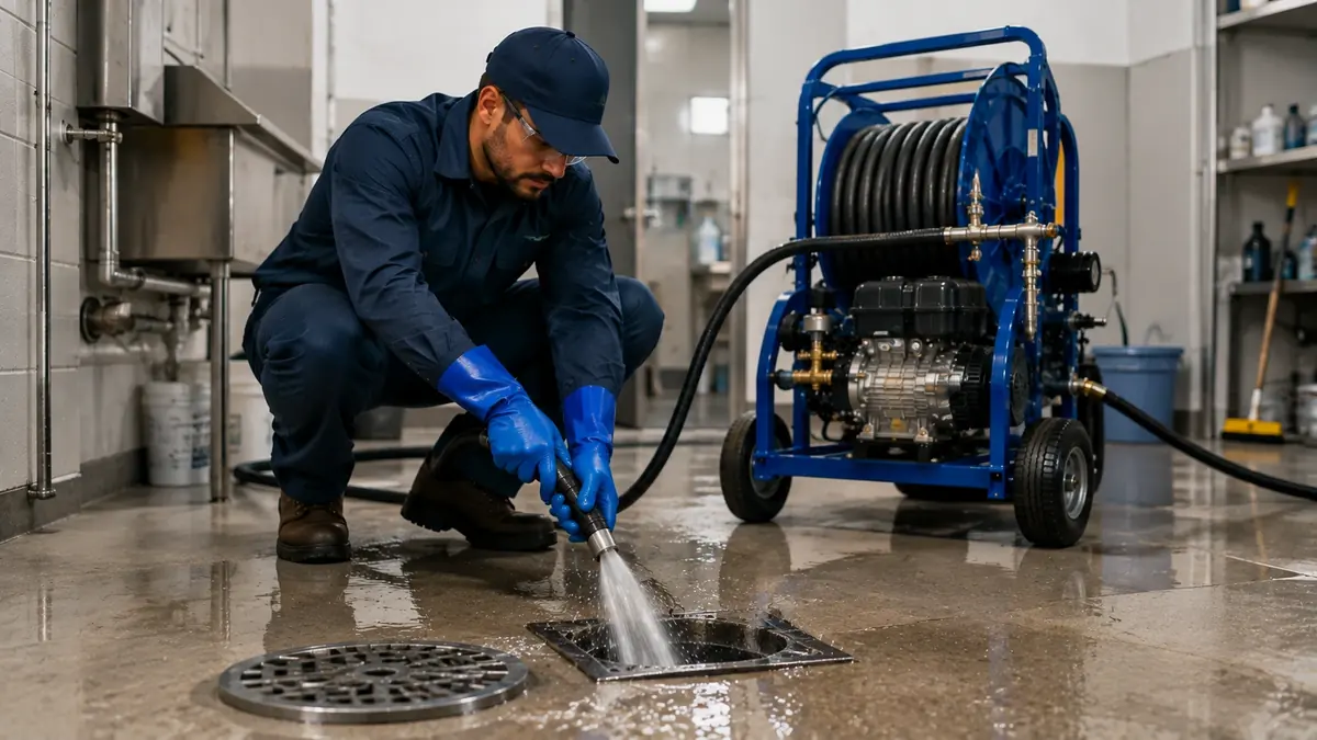 Floor Drain Hydro Jet Cleaning in Norco