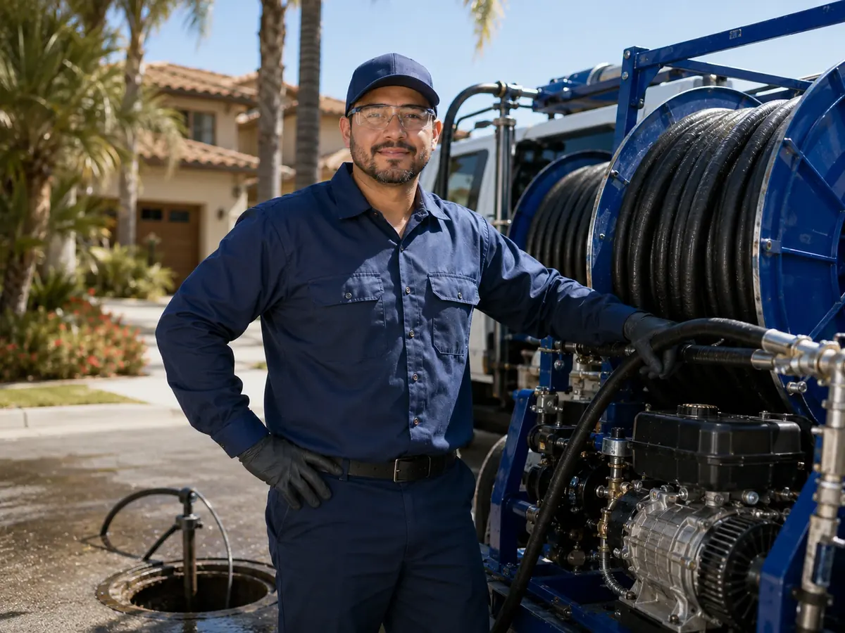 Hydro jet sewer cleaning in Norco