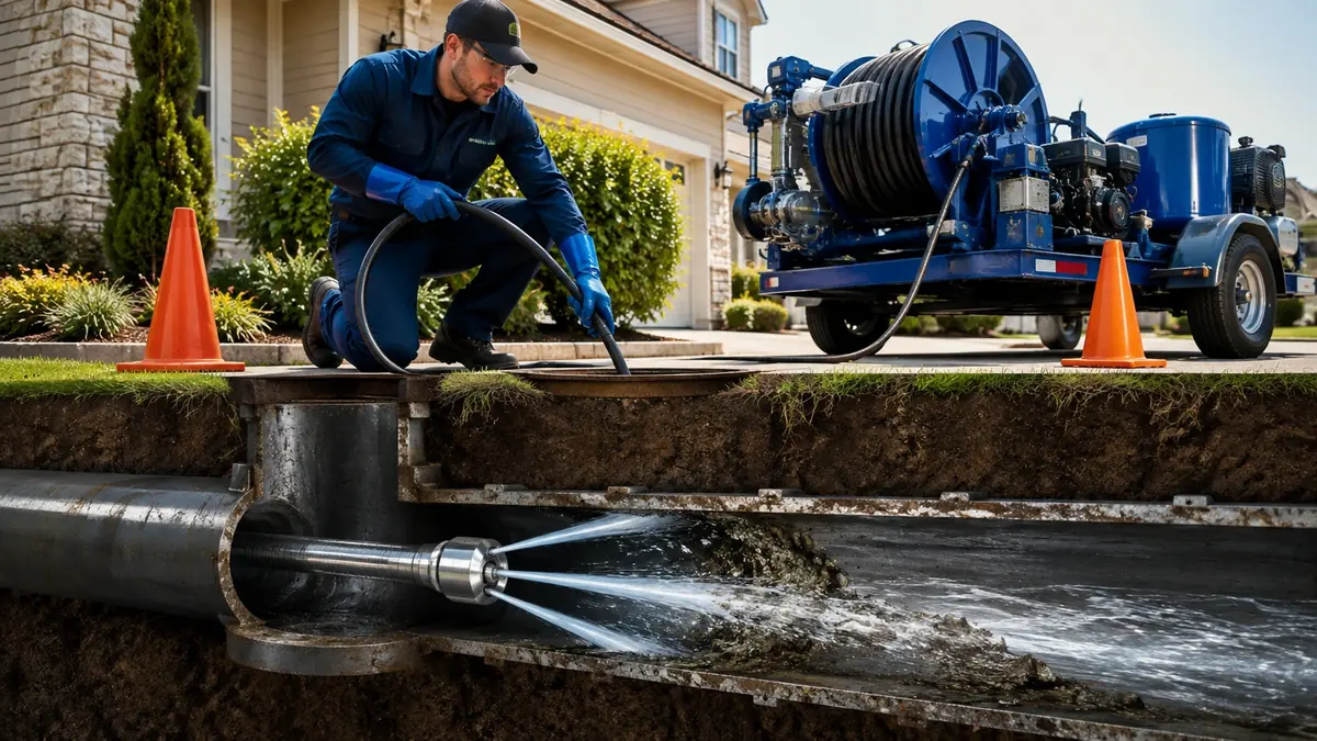 Main Sewer Line Hydro Jet Cleaning in Norco